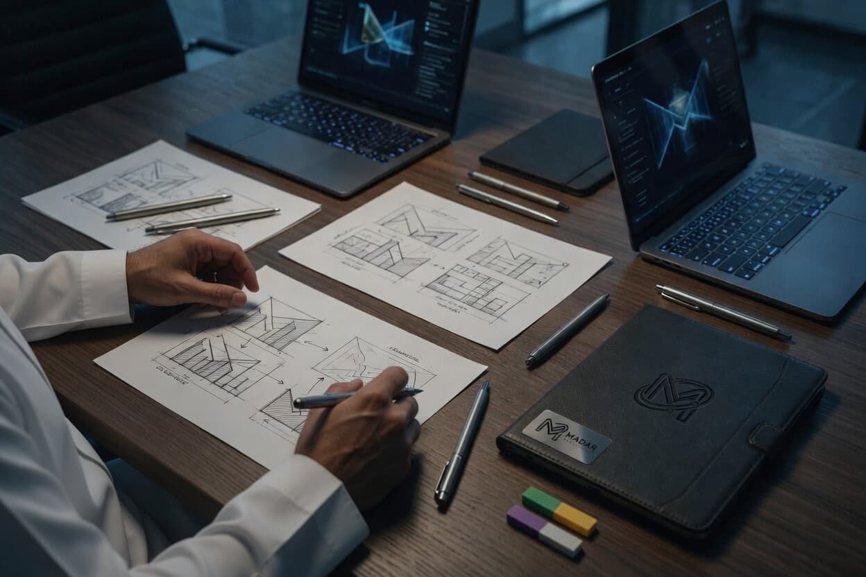 لقطة طاولة عمل لتخطيط تصميم الأنظمة